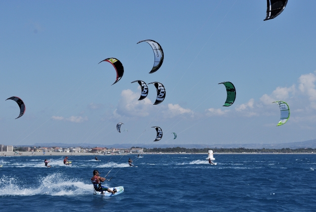  Kitesurfer at sea 